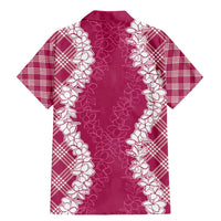 Hawaii Aloha Plumeria Lei Fuschia Palaka Family Matching Mermaid Dress and Hawaiian Shirt LT7 - Polynesian Pride