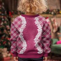 Hawaii Aloha Plumeria Lei Fuschia Palaka Kid Ugly Christmas Sweater LT7 - Polynesian Pride