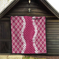 Hawaii Aloha Plumeria Lei Fuschia Palaka Quilt - Polynesian Pride