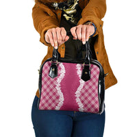 Hawaii Aloha Plumeria Lei Fuschia Palaka Shoulder Handbag LT7 One Size Fuschia - Polynesian Pride