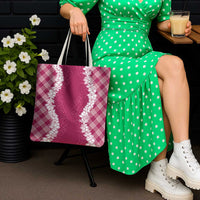 Hawaii Aloha Plumeria Lei Fuschia Palaka Tote Bag LT7 - Polynesian Pride