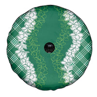 Hawaii Aloha Plumeria Lei Green Palaka Spare Tire Cover LT7 - Polynesian Pride