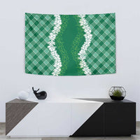 Hawaii Aloha Plumeria Lei Green Palaka Tapestry - Polynesian Pride