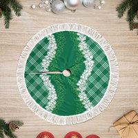 Hawaii Aloha Plumeria Lei Green Palaka Tree Skirt - Polynesian Pride