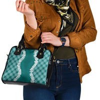 Hawaii Aloha Plumeria Lei Teal Palaka Shoulder Handbag - Polynesian Pride