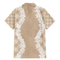 Hawaii Aloha Plumeria Lei Beige Palaka Family Matching Mermaid Dress and Hawaiian Shirt LT7 - Polynesian Pride