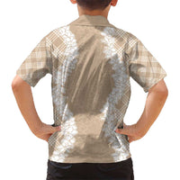 Hawaii Aloha Plumeria Lei Beige Palaka Hawaiian Shirt - Polynesian Pride