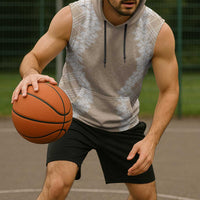 Hawaii Aloha Plumeria Lei Beige Palaka Sleeveless Hoodie - Polynesian Pride