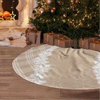 Hawaii Aloha Plumeria Lei Beige Palaka Tree Skirt - Polynesian Pride