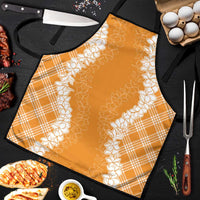 Hawaii Aloha Plumeria Lei Orange Palaka Apron - Polynesian Pride