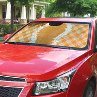 Hawaii Aloha Plumeria Lei Orange Palaka Auto Sun Shade LT7 - Polynesian Pride