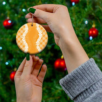 Hawaii Aloha Plumeria Lei Orange Palaka Ceramic Ornament - Polynesian Pride