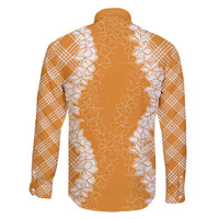 Hawaii Aloha Plumeria Lei Orange Palaka Family Matching Puletasi and Hawaiian Shirt LT7 - Polynesian Pride