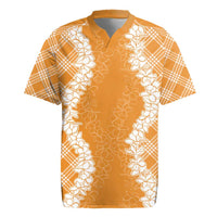 Hawaii Aloha Plumeria Lei Orange Palaka Rugby Jersey LT7 Orange - Polynesian Pride