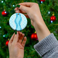 Hawaii Aloha Plumeria Lei Turquoise Palaka Ceramic Ornament - Polynesian Pride