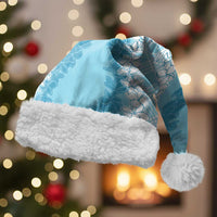 Hawaii Aloha Plumeria Lei Turquoise Palaka Christmas Santa Hat - Polynesian Pride