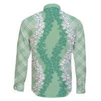 Hawaii Aloha Plumeria Lei Mint Palaka Family Matching Summer Maxi Dress and Hawaiian Shirt LT7 - Polynesian Pride