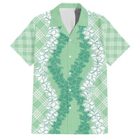 Hawaii Aloha Plumeria Lei Mint Palaka Hawaiian Shirt - Polynesian Pride