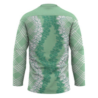 Hawaii Aloha Plumeria Lei Mint Palaka Hockey Jersey - Polynesian Pride