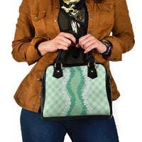 Hawaii Aloha Plumeria Lei Mint Palaka Shoulder Handbag - Polynesian Pride