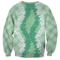 Hawaii Aloha Plumeria Lei Mint Palaka Sweatshirt - Polynesian Pride