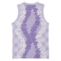 Hawaii Aloha Plumeria Lei Lavender Palaka Basketball Jersey - Polynesian Pride
