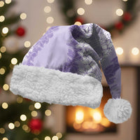 Hawaii Aloha Plumeria Lei Lavender Palaka Christmas Santa Hat - Polynesian Pride