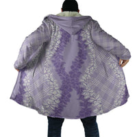 Hawaii Aloha Plumeria Lei Lavender Palaka Cloak - Polynesian Pride