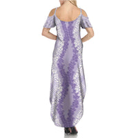 Hawaii Aloha Plumeria Lei Lavender Palaka Family Matching Summer Maxi Dress and Hawaiian Shirt LT7 - Polynesian Pride