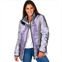 Hawaii Aloha Plumeria Lei Lavender Palaka Padded Jacket - Polynesian Pride
