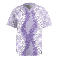 Hawaii Aloha Plumeria Lei Lavender Palaka Rugby Jersey LT7 Lavender - Polynesian Pride