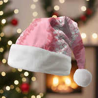 Hawaii Aloha Plumeria Lei Pink Palaka Christmas Santa Hat - Polynesian Pride