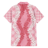 Hawaii Aloha Plumeria Lei Pink Palaka Family Matching Long Sleeve Bodycon Dress and Hawaiian Shirt LT7 - Polynesian Pride