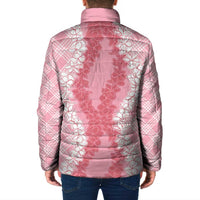 Hawaii Aloha Plumeria Lei Pink Palaka Padded Jacket - Polynesian Pride