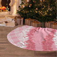 Hawaii Aloha Plumeria Lei Pink Palaka Tree Skirt - Polynesian Pride