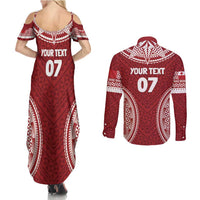 Personalized Mate Maa Tonga Rugby Couples Matching Summer Maxi Dress and Long Sleeve Button Shirt Ofa Atu Tonga