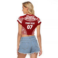 Personalized Mate Maa Tonga Rugby Raglan Cropped T Shirt Ofa Atu Tonga