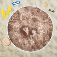 Hawaii Plumeria Beach Blanket Hau'oli la Makuahine Beige LT7 One Size 150cm Beige - Polynesian Pride