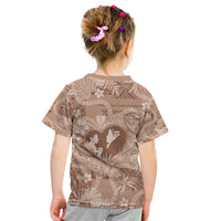Hawaii Plumeria Kid T Shirt Hau'oli la Makuahine Beige LT7 - Polynesian Pride