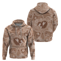 Hawaii Plumeria Zip Hoodie Hau'oli la Makuahine Beige LT7 - Polynesian Pride