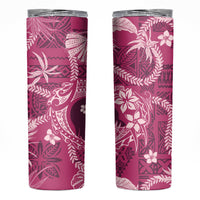 Hawaii Plumeria Skinny Tumbler Hau'oli la Makuahine Rosy LT7 Pink - Polynesian Pride
