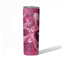 Hawaii Plumeria Skinny Tumbler Hau'oli la Makuahine Rosy LT7 - Polynesian Pride