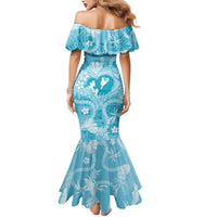 Hawaii Plumeria Mermaid Dress Hau'oli la Makuahine Turquoise LT7 - Polynesian Pride