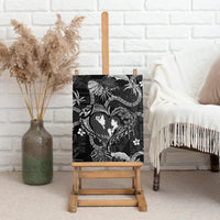 Hawaii Plumeria Canvas Wall Art Hau'oli la Makuahine Monochrome LT7 - Polynesian Pride