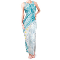 Polynesia Humpback Whale Tank Maxi Dress Tropical Plumeria Turquoise LT7 Women Turquoise - Polynesian Pride