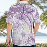 Polynesia Humpback Whale Hawaiian Shirt Tropical Plumeria Lavender LT7 - Polynesian Pride