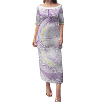 Polynesia Humpback Whale Puletasi Tropical Plumeria Lavender LT7 Long Dress Lavender - Polynesian Pride
