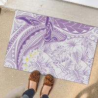 Polynesia Humpback Whale Rubber Doormat Tropical Plumeria Lavender