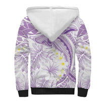 Polynesia Humpback Whale Sherpa Hoodie Tropical Plumeria Lavender LT7 - Polynesian Pride