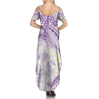 Polynesia Humpback Whale Summer Maxi Dress Tropical Plumeria Lavender LT7 - Polynesian Pride